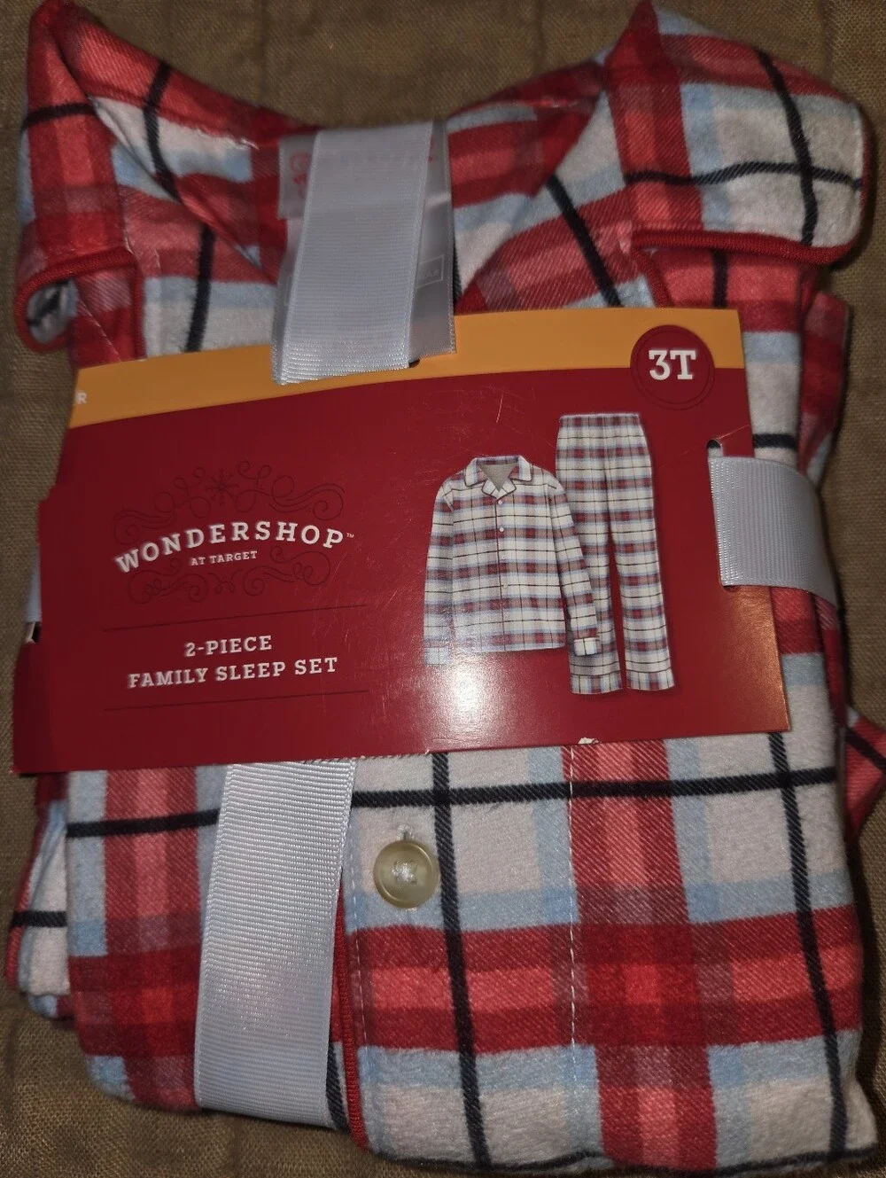 Wondershop Red White and Black Plaid Kids Pajama Set